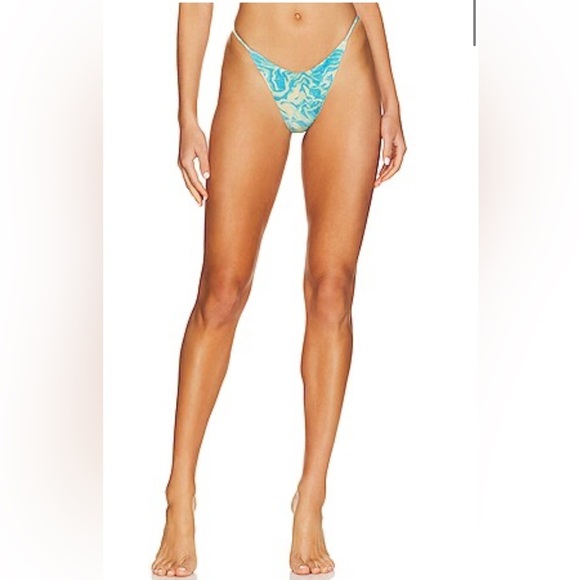 Ostra Brasil Triangle Fixed Strap Bikini Bottom in Psy Blue Sz S - Picture 1 of 4